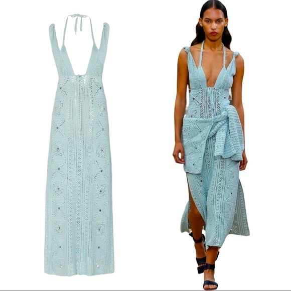 Jonathan Simkhai | NWT SS’20 Runway Remi Crochet-Knit Midi Dress - Size Medium - Picture 2 of 8